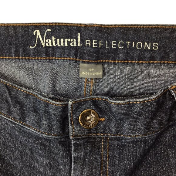 Natural Reflections Jeans Womens 18 P Petite Blue Denim Stretch Straight Leg 28" - Picture 6 of 8